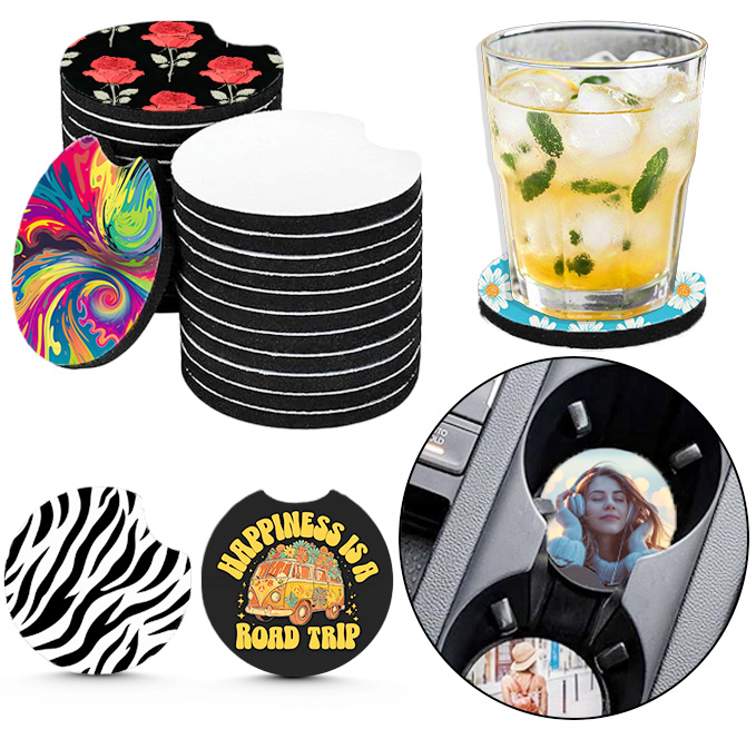 Coaster Sublimation Blank - 10/20Pcs Sublimation Blank Car Coasters 10/20Pcs