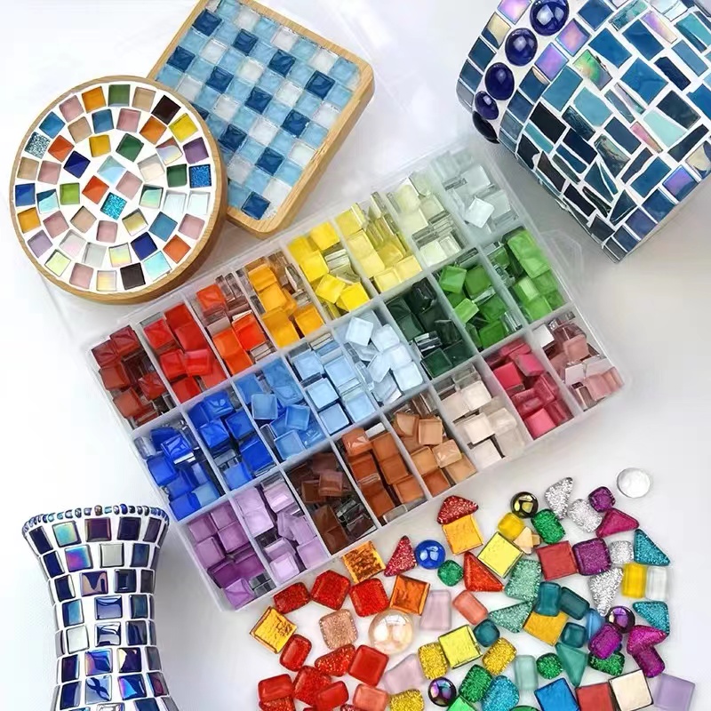 Ceramic Tile Blank - DIY Ceramic Mosaic Glass 50pcs Tiles