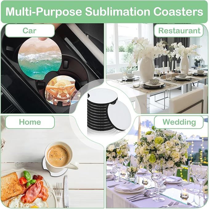 10/20Pcs Sublimation Blank Car - Coaster Sublimation Blank ulasan dan harga